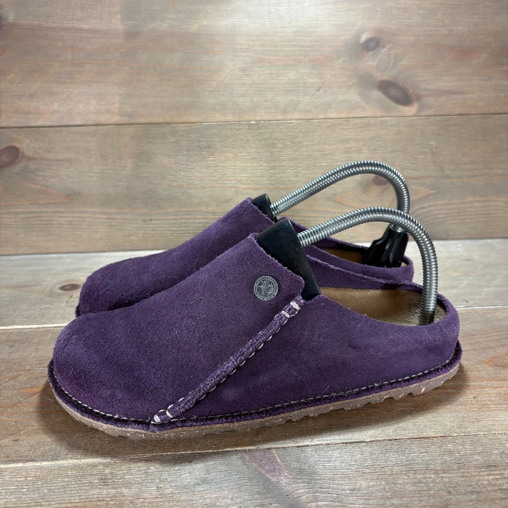 Birkenstock zermatt Womens size 5 shoes Purple Suede Cork Slip On clogs